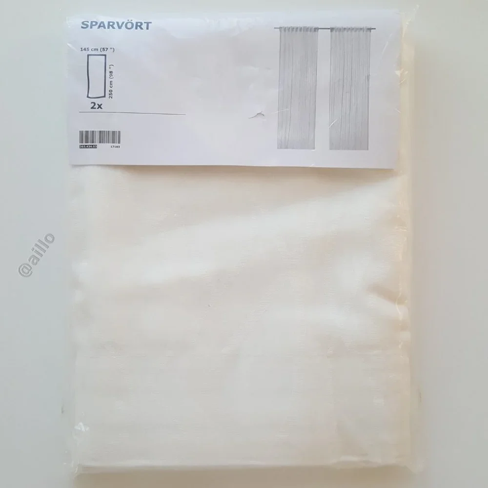 IKEA SPARVORT Sheer curtains, white